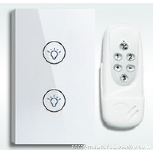 Fashinable black color remote control light switch 2gang, 315/433Mhz, AC110-240V